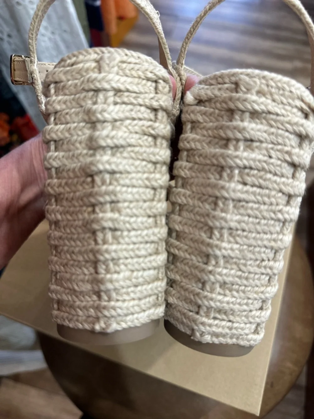 Steve Madden Natural Woven Espadrille Wedge Sandals NWT size 9.5 - Picture 7 of 9